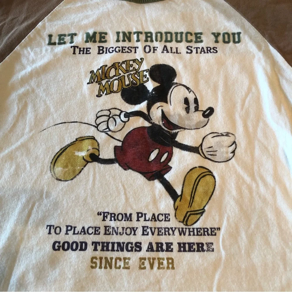 Zara Disney Mickey And Friends Boys Size 9 Long Sleeves Shirt Cream/Brown Top - Picture 3 of 12